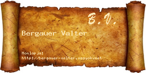 Bergauer Valter névjegykártya